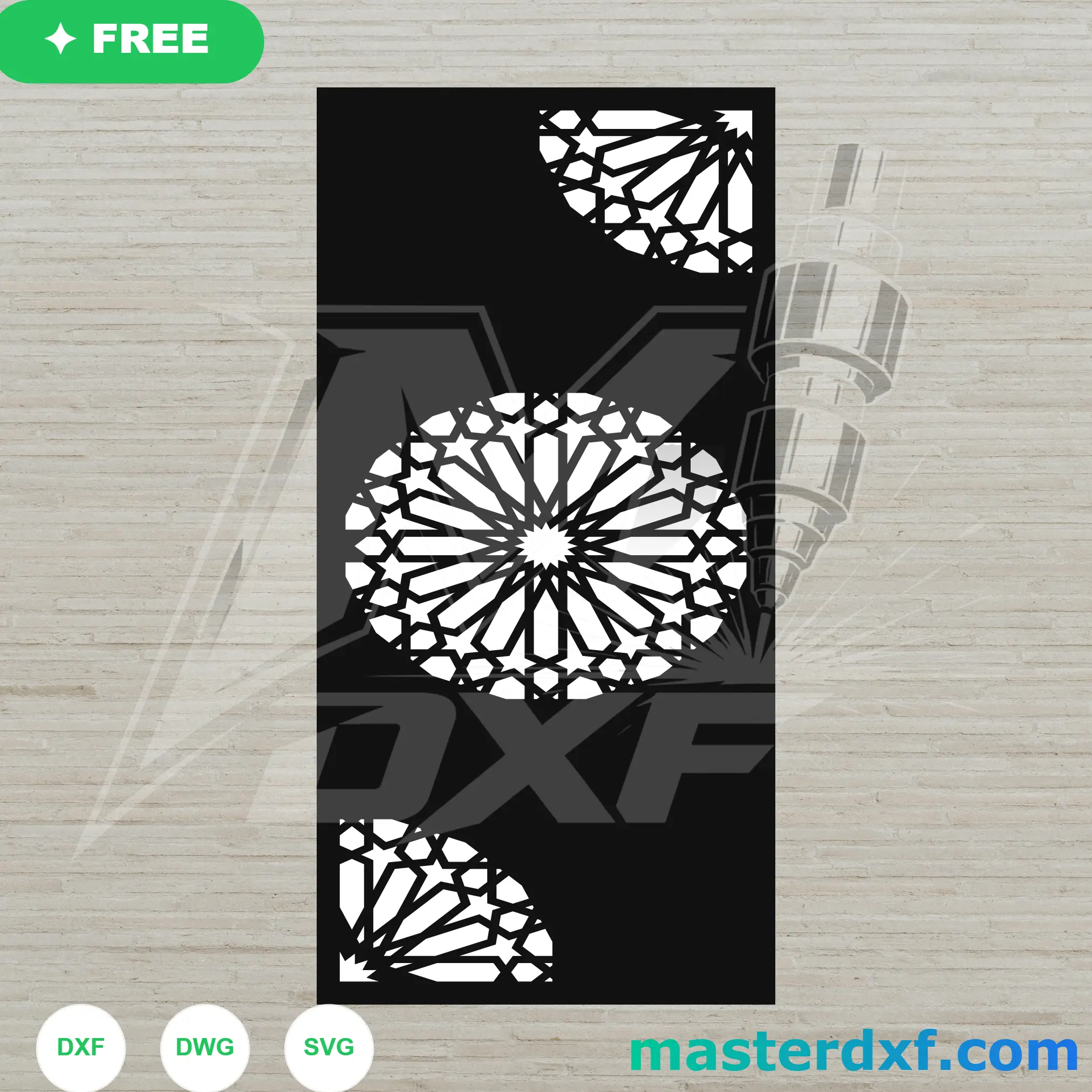 Minimalist Islamic Star Mandala Accent Partition Design DXF File